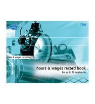 Hours & Wages Record Book Zions 76m Medium
