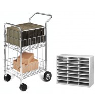Mail cart mini fellowes with bonus literature sorter