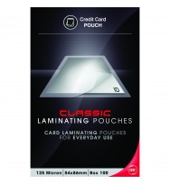 Laminating card pouches gbc 54x86 125 micron pk100