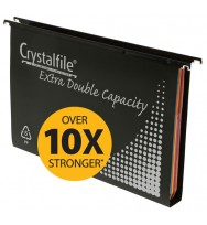 Suspension files crystalfile pp double capacity 10's w/tabs & inserts