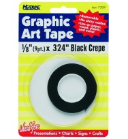 Tape whiteboard geoliner black crepe 3mm x 8 mts