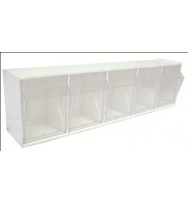 Storage bin deflect-o stack-a-bin 5 bins storage system white