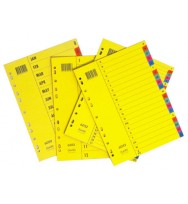 Divider a4 jan-dec bantex c/board bright colours