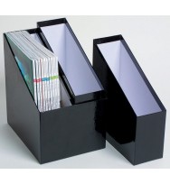 Magazine holder marbig simple storage black set 3