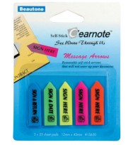 Stick on arrows b/tone 12x42 sign here coloured