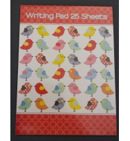 Writng Pad Ozcorp Cute Birdies 145x195mm 25 Sheets