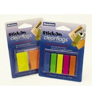 Stick on flags b/tone clear 12x45 3col + 25x45 1col