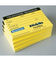 Stick on notes b/tone 76x101t/phone message neon yell pk4