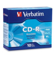 Cd-r verbatim 80min 52x 700mb slim case pk10