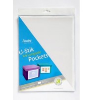 Label holder u-stik a4 self adhesive l/side opening pk 6
