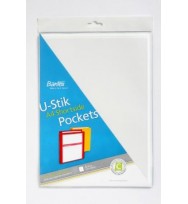 Label holder u-stik a4 self adhesive s/side opening pk 6