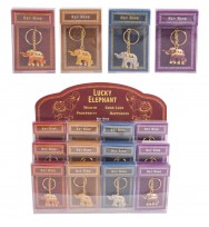 Gift lucky elephant keyring 4 assorted