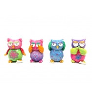 Gift 5cm funky wise owls 4 asst 12pc bulk pack