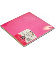 Craft Paper Rainbow Squares 100's Fluro 250mm