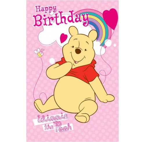 Card birthday value a200 girls winnie the pooh-pack of 10