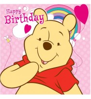 Card birthday value a300 girls pooh-pack of 10