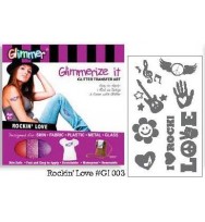 Glitter transfer art glimmer rockin love kit