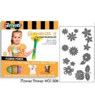 Glitter transfer art glimmer flower power kit