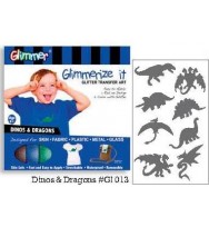 Glitter transfer art glimmer dino & dragon kit