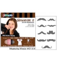 Glitter transfer art glimmer mustache mania kit