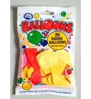 Balloons alpen round asst ba15r 20's