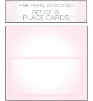Place card set pink pearl embossed