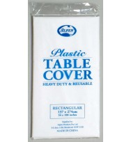 Table cover plastic alpen 137x274 white