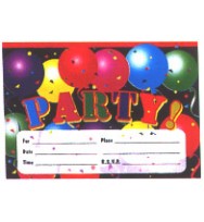 Party invite cards & env alpen p6 party fun