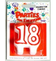 Candles alpen celebration n0.18 white/red