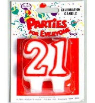 Candles alpen celebration n0.21 white/red