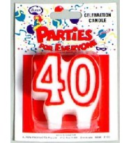 Candles alpen numerals no.40 white/red