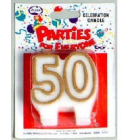 Candles alpen celebration n0.50 white/gold