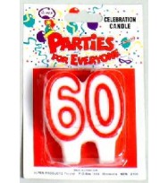 Candles alpen celebration n0.60 white/red