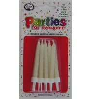 Candles alpen glow in the dark w/holders attached pk 10