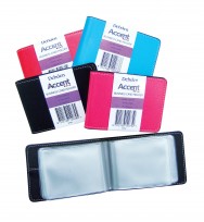 Business card holder debden accent red 24 capacity