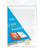 Pocket multi purpose u-stik 2 pockets 105x155mm l/side open 6's