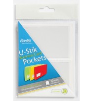 Business card pocket u-stik 59x94mm s/side opening 10's