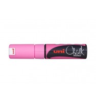 Marker chalk uni 8mm chisel tip fluoro pink bx 6