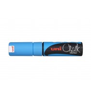 Marker chalk uni 8mm chisel tip light blue