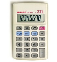 Calculator sharp el231lb 8 dgt batt lg display