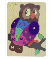 Puzzle wooden celco owl numbers 1-15
