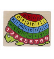 Puzzle wooden celco turtle alphabet & numbers lower case