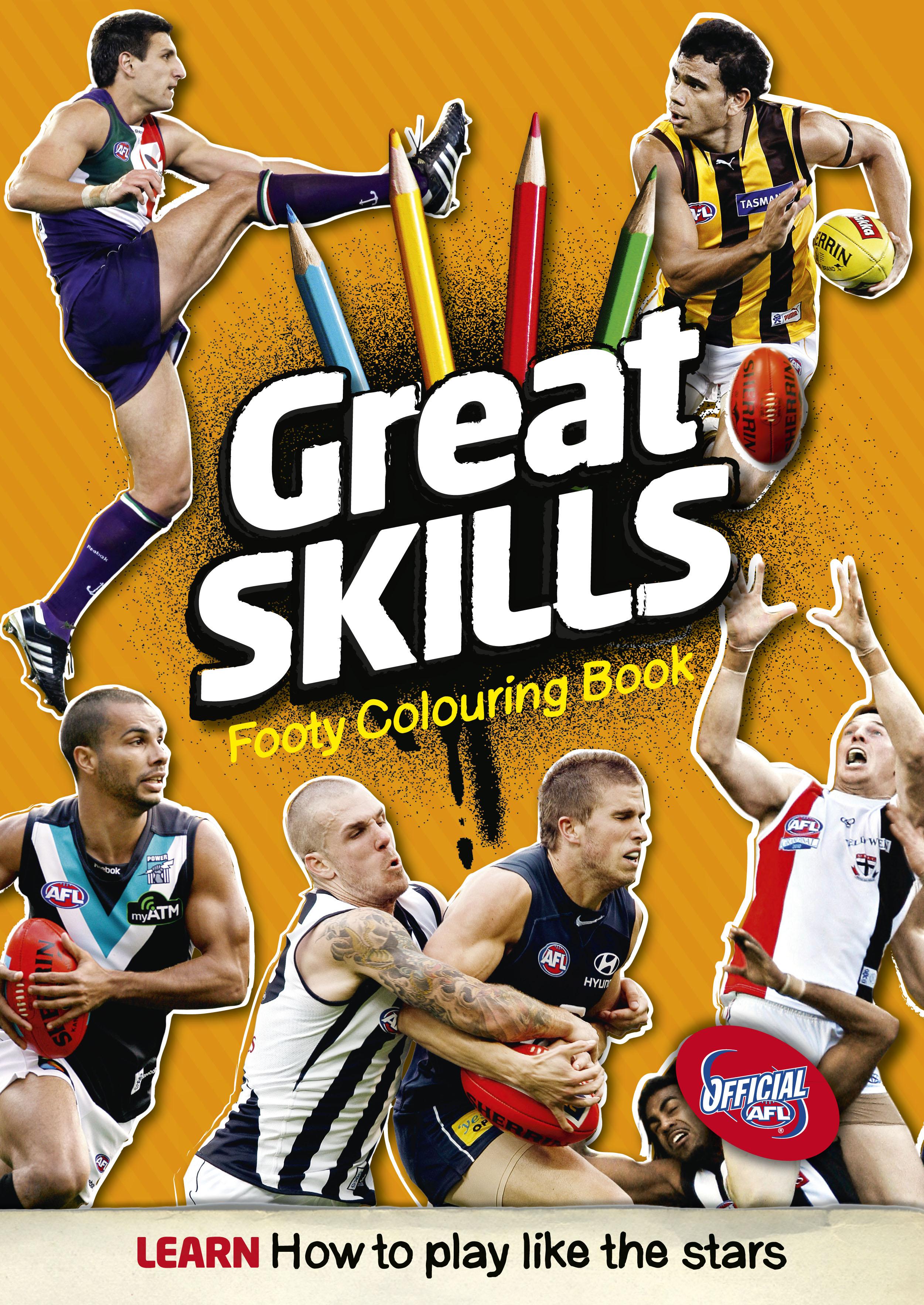 Book colouring great afl footy skills