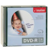 Dvd-r imation 120min 16x 4.7gb printable slim jewel case pk10