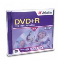Dvd+r verbatim 120min 1x-8x 4.7gb blue metal jewel case