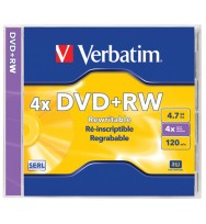 Dvd+rw verbatim 120min 1x-4x 4.7gb blue metal