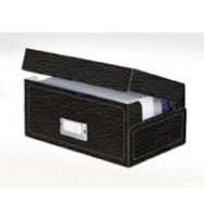 Box tidy bankers fellowes 2pk black leather-like print