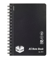 Note book spirax p571 pp a5 s/o 300pg black - pack of 5