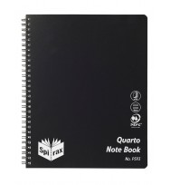 Note book spirax p593 pp quarto s/o 120pg black - pack of 5