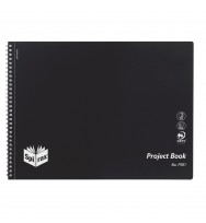 Project book spirax p581 pp 252x360mm s/o 40pg black - pack of 5